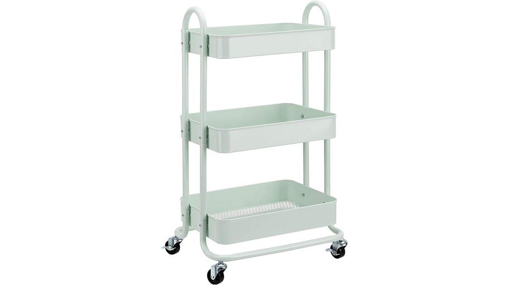 mint green metal cart