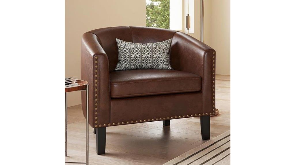 modern faux leather chair