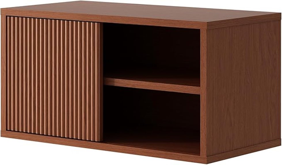 modern wooden bookcase with storage