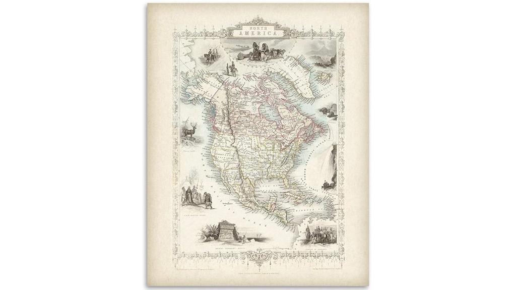 north america map poster