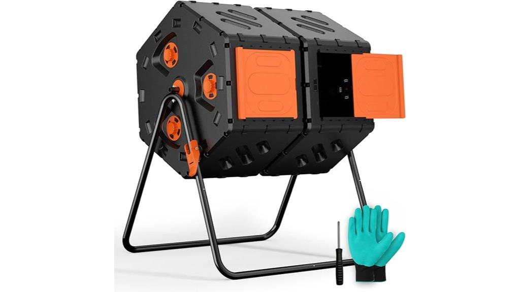 outdoor 45 gallon compost tumbler