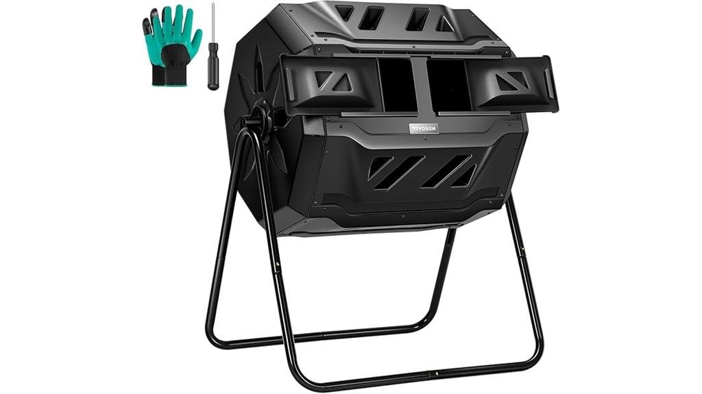 outdoor dual rotating compost bin