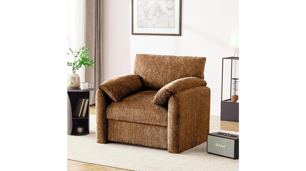 oversized chenille armchair