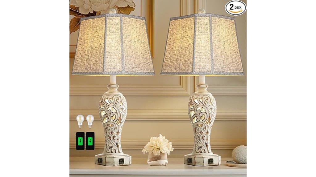 pair of rustic lamps