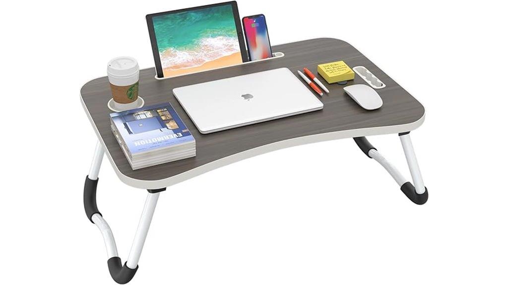 portable black wood desk