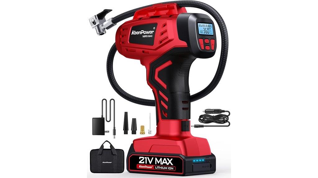 portable rechargeable tire inflator