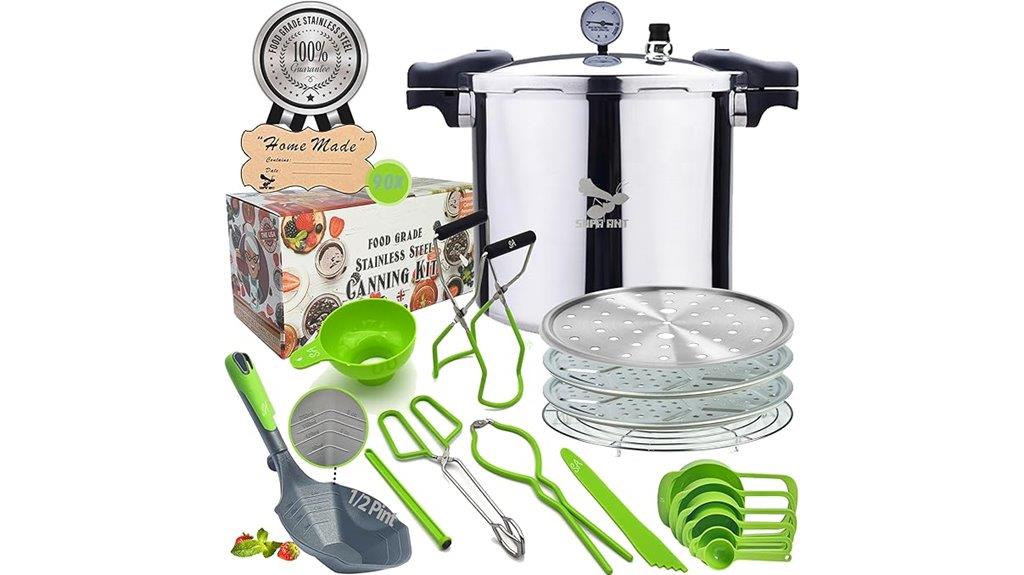 pressure canner with supplies