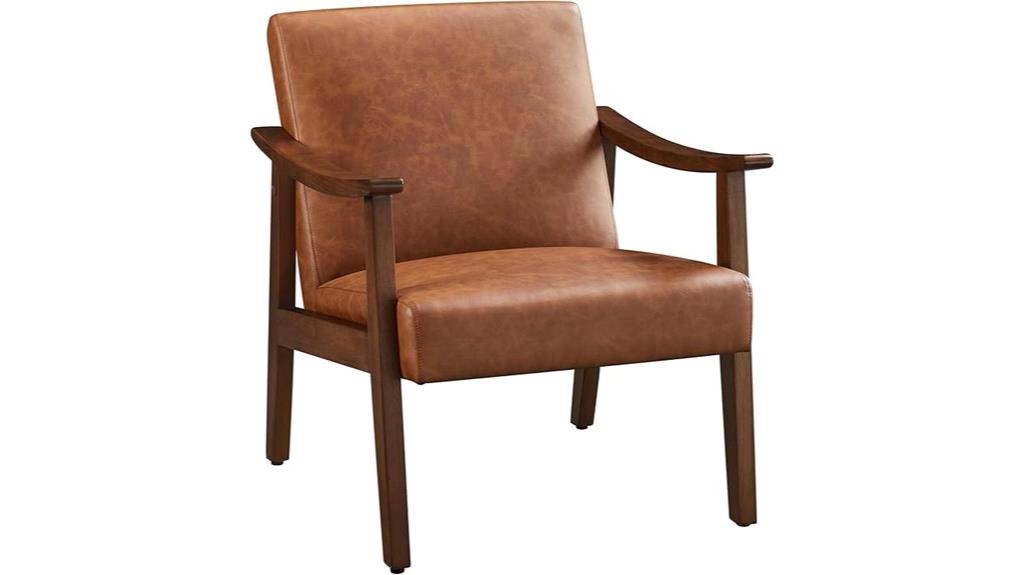pu leather chair with wood legs
