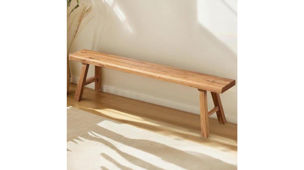 reclaimed indoor solid wood bench