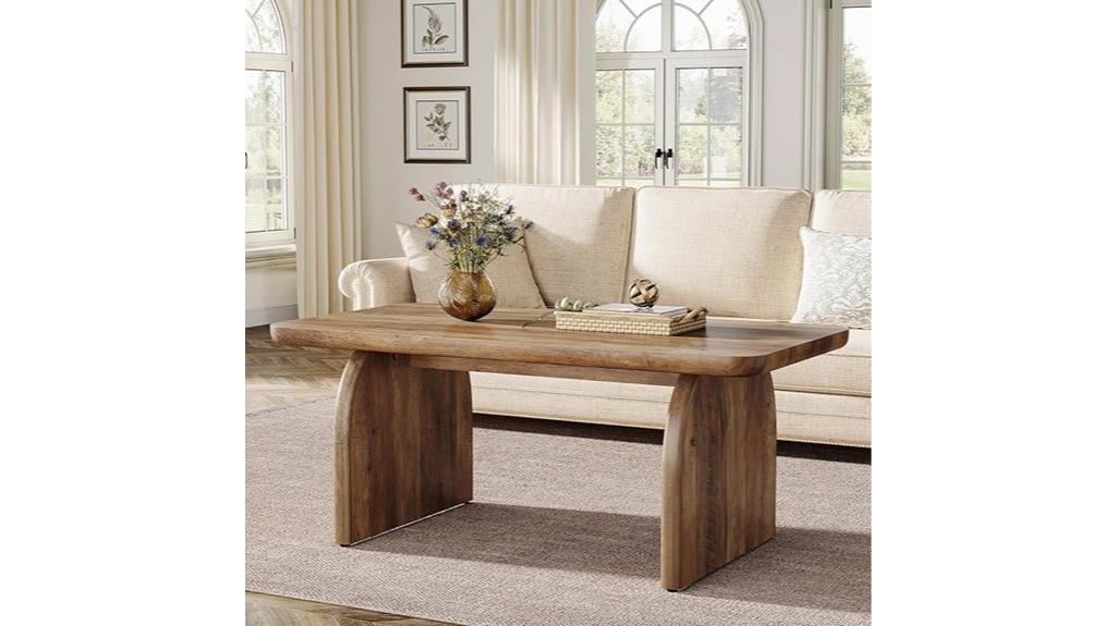 rectangular wood coffee table