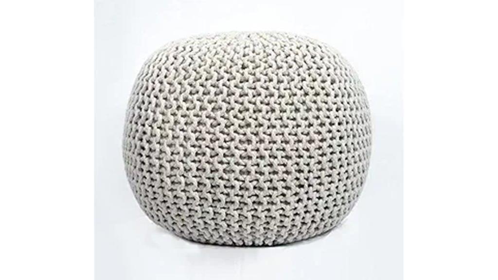round cotton ottoman pouf