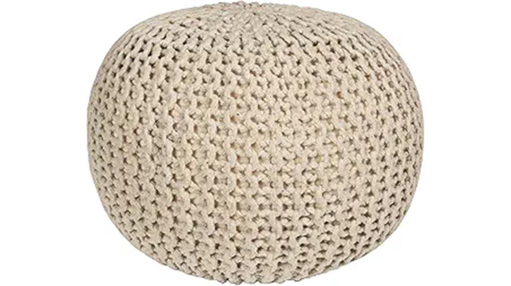 round cotton pouf
