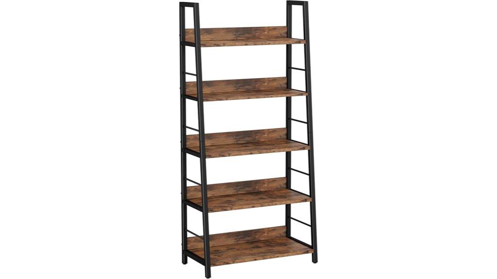 rustic 5 tier metal shelf