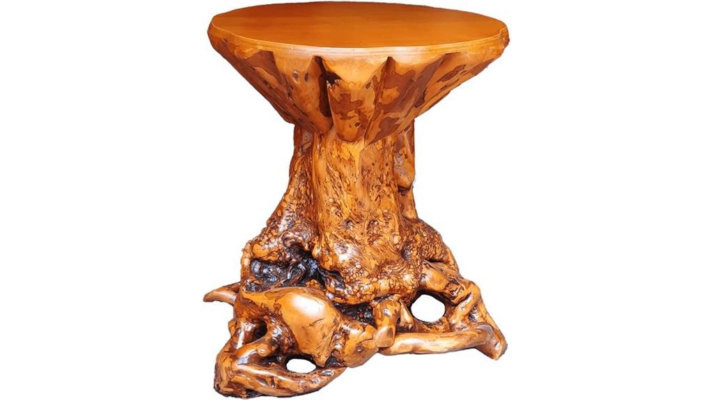 rustic azalea tree table