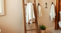 rustic bathroom towel ladder