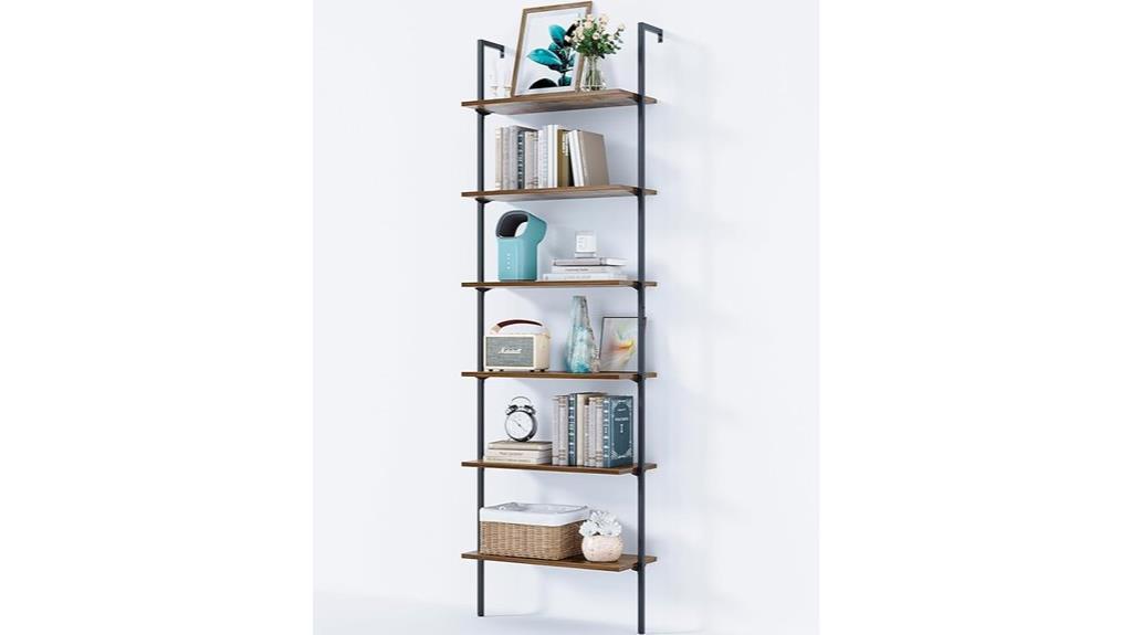 rustic brown 6 tier ladder