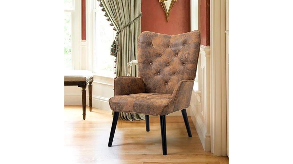 rustic brown upholstered chair
