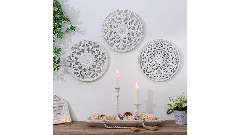 rustic carved wall medallions