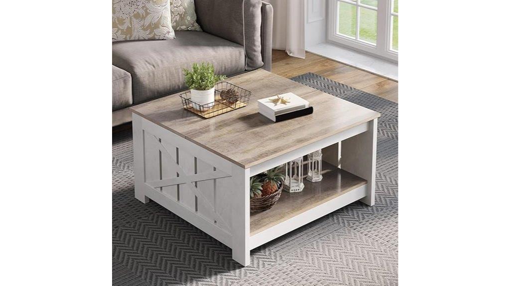 rustic coffee table with storage