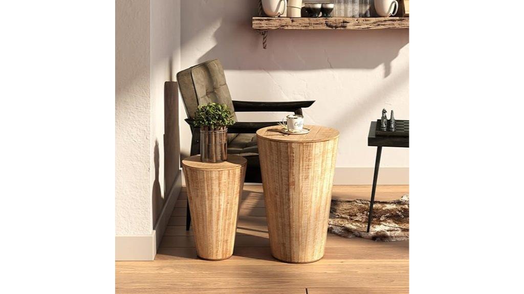 rustic farmhouse barrel tables