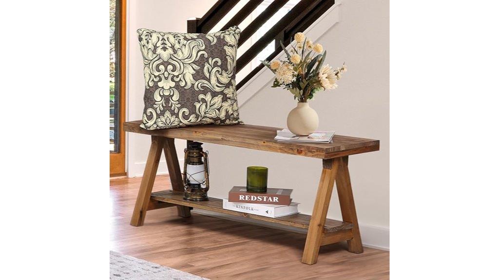rustic farmhouse indoor bench