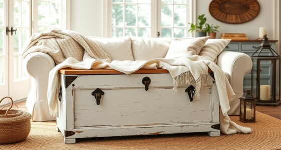 rustic farmhouse storage trunks