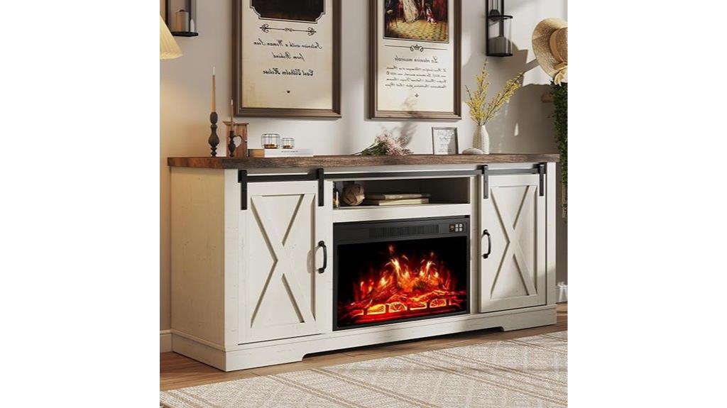 rustic fireplace tv stand