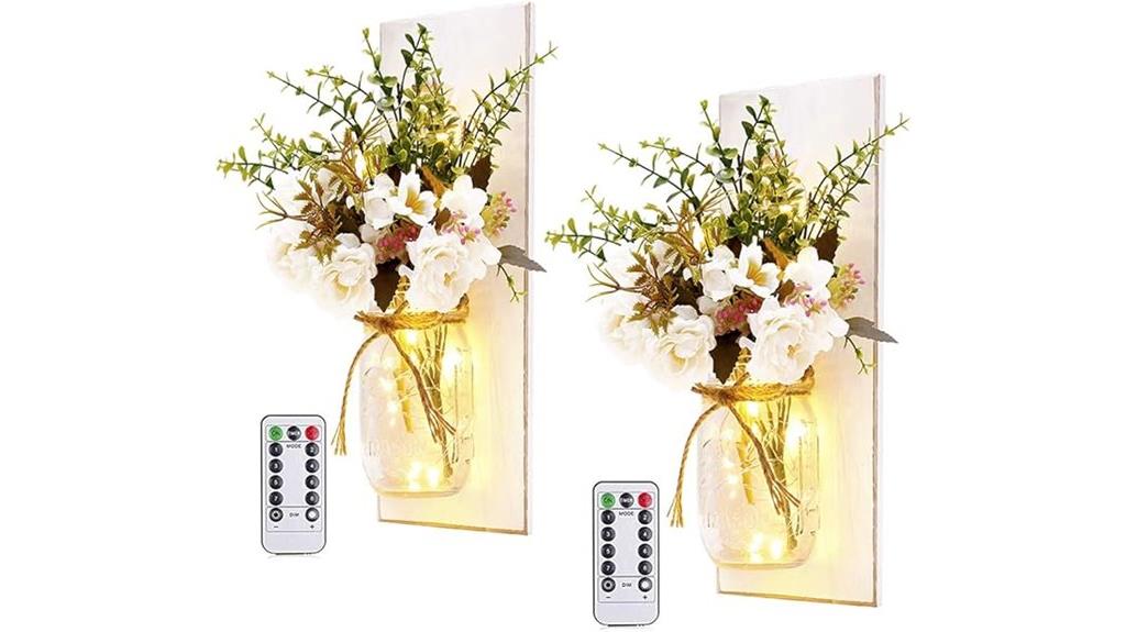 rustic led peony sconces