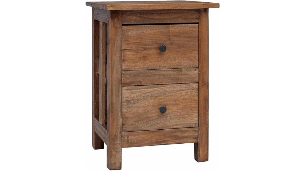 rustic nightstand with drawers