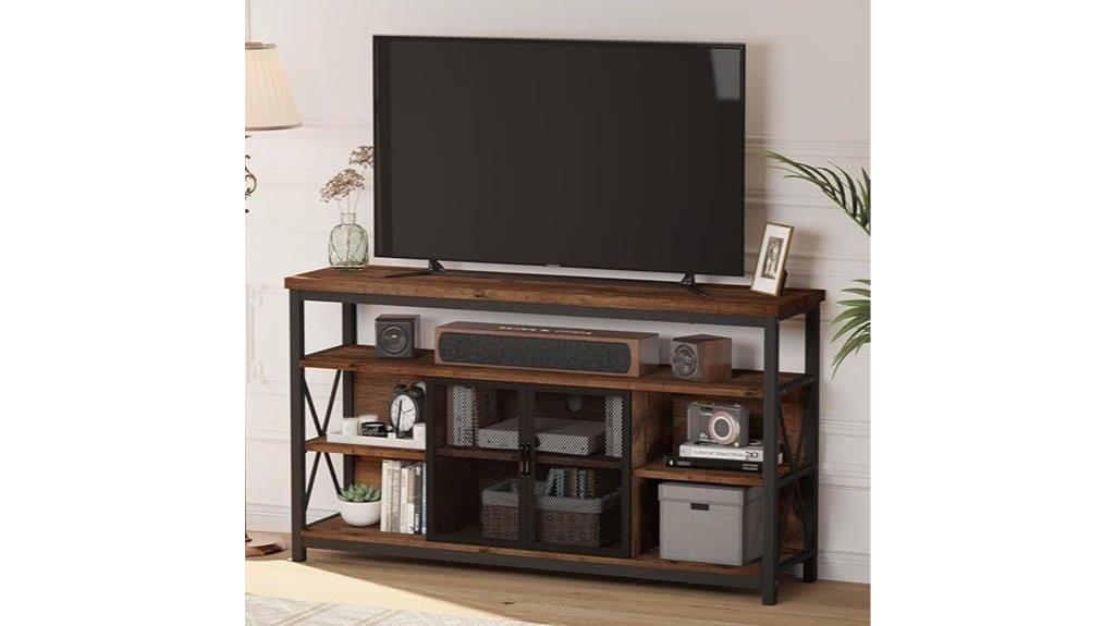 rustic oak tall tv stand