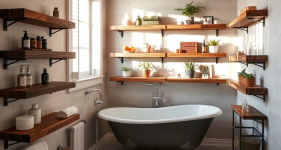 rustic reclaimed wood shelves