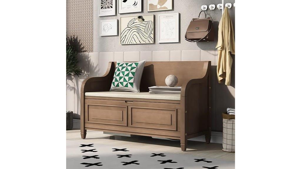 rustic storage bench