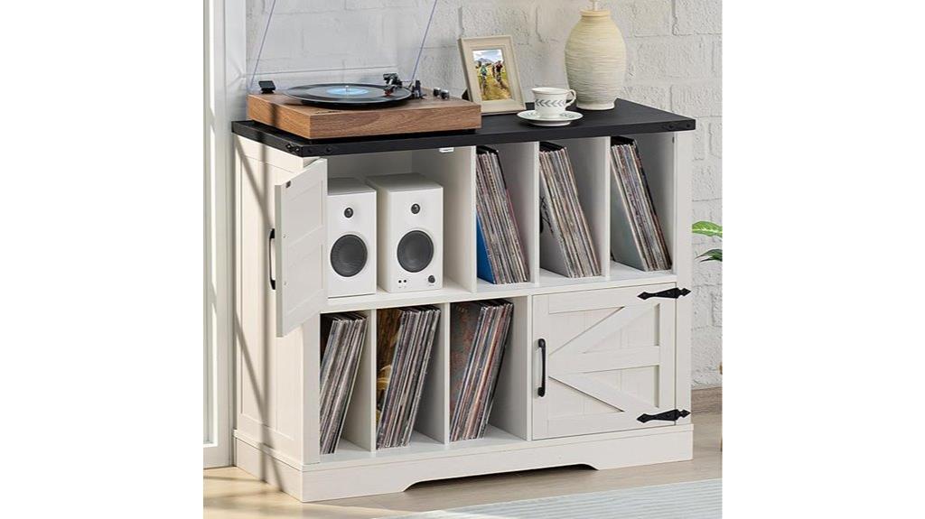 rustic vinyl record storage