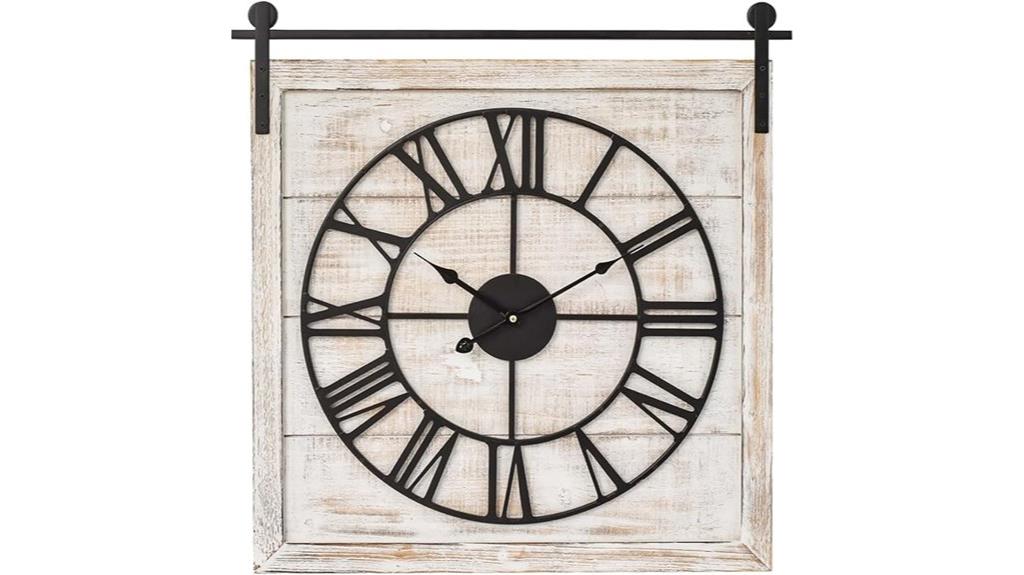 rustic white barn clock