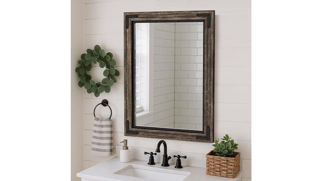 rustic wooden farmhouse mirror