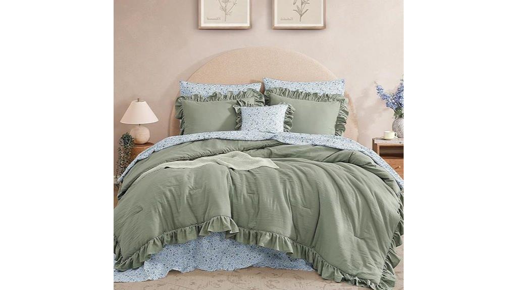 sage green queen bedding