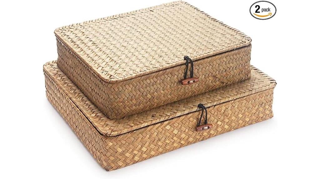 seagrass rattan storage baskets