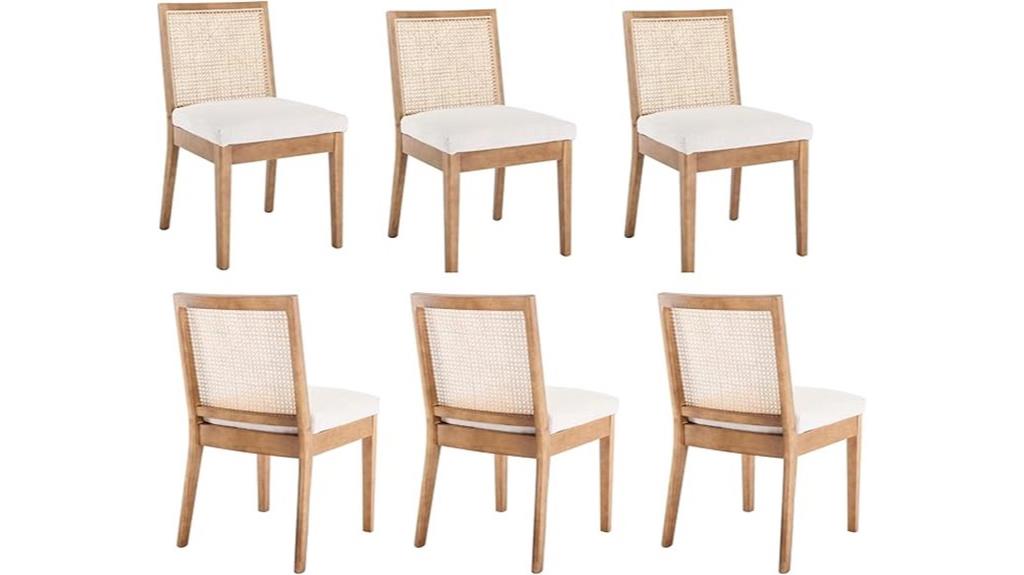 set of 6 rattan chairs