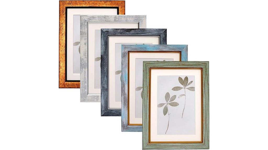 set of five frames