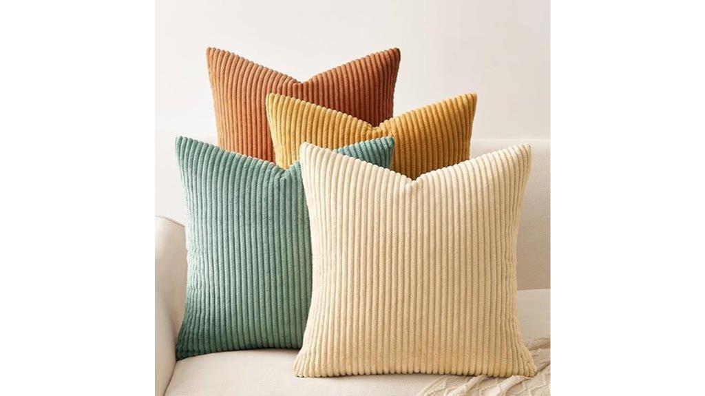 set of four decorative pillows