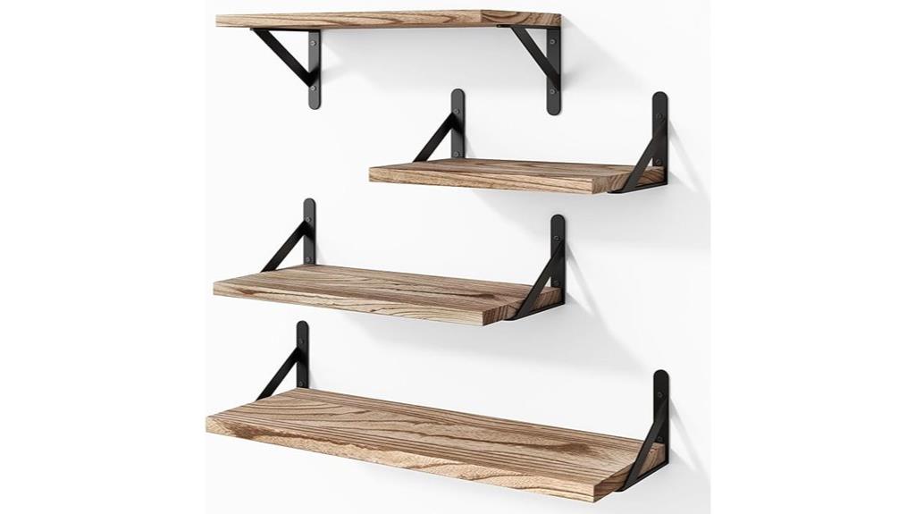 set of four floating shelves