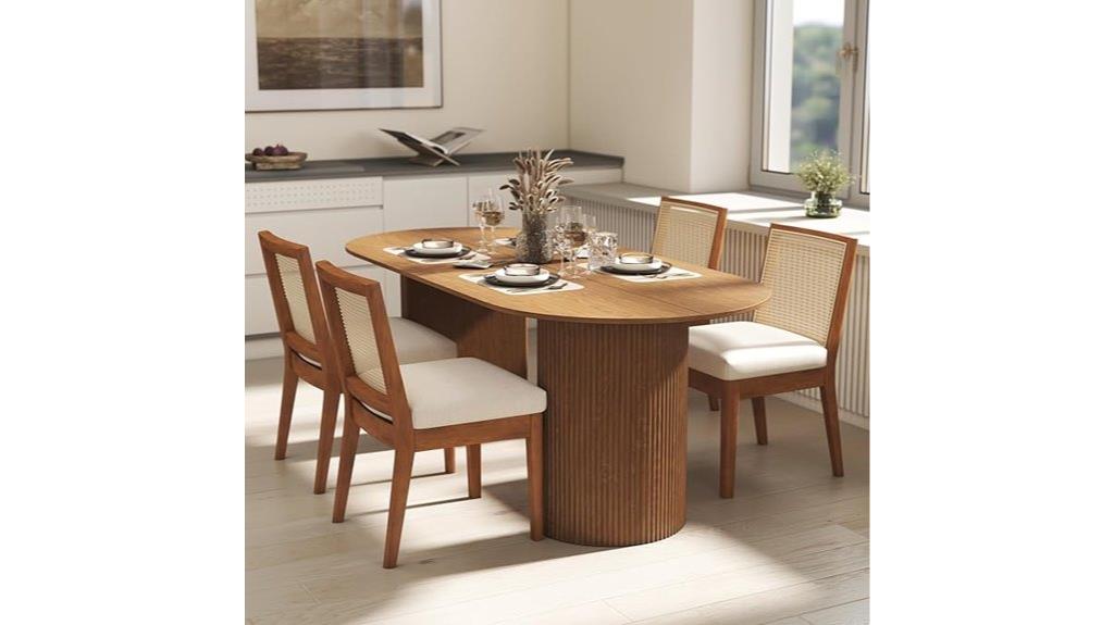 set of four rattan chairs
