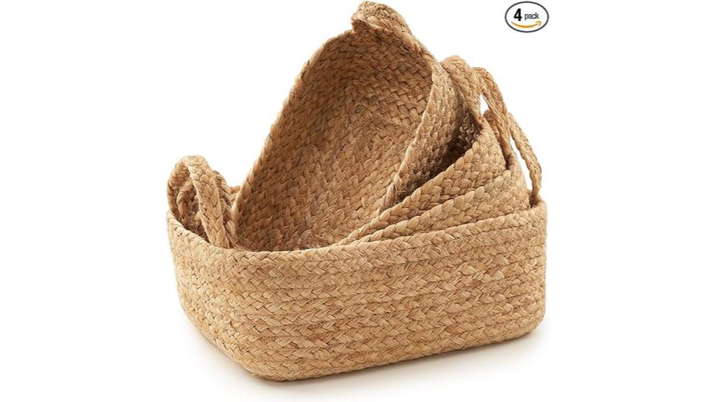 set of four storage baskets