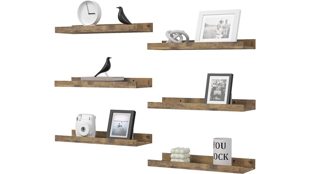 set of six farmhouse shelves