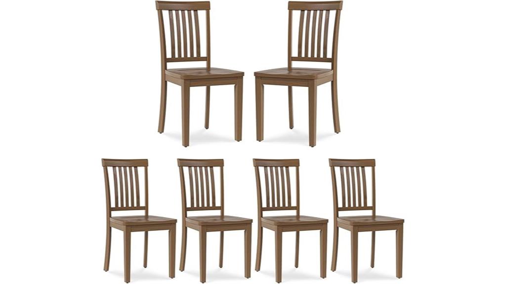 set of six wooden chairs