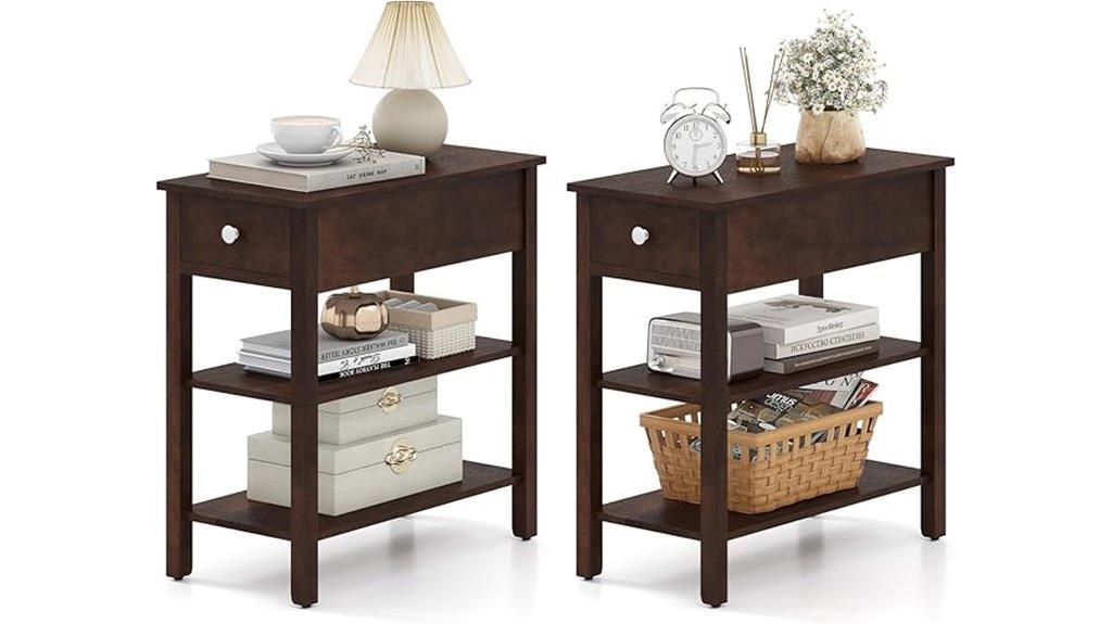 set of two narrow tables