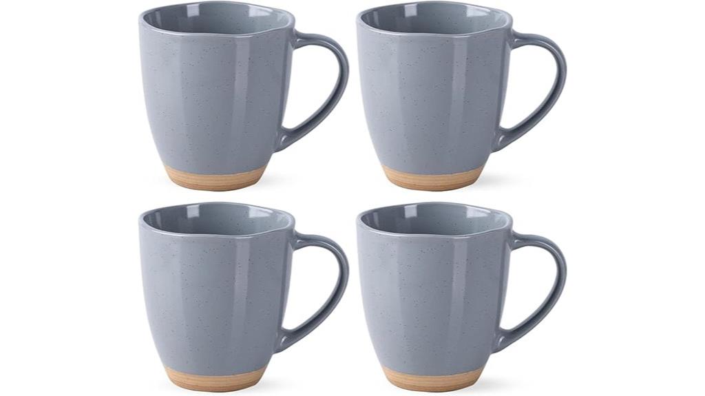 six 12oz ceramic mugs