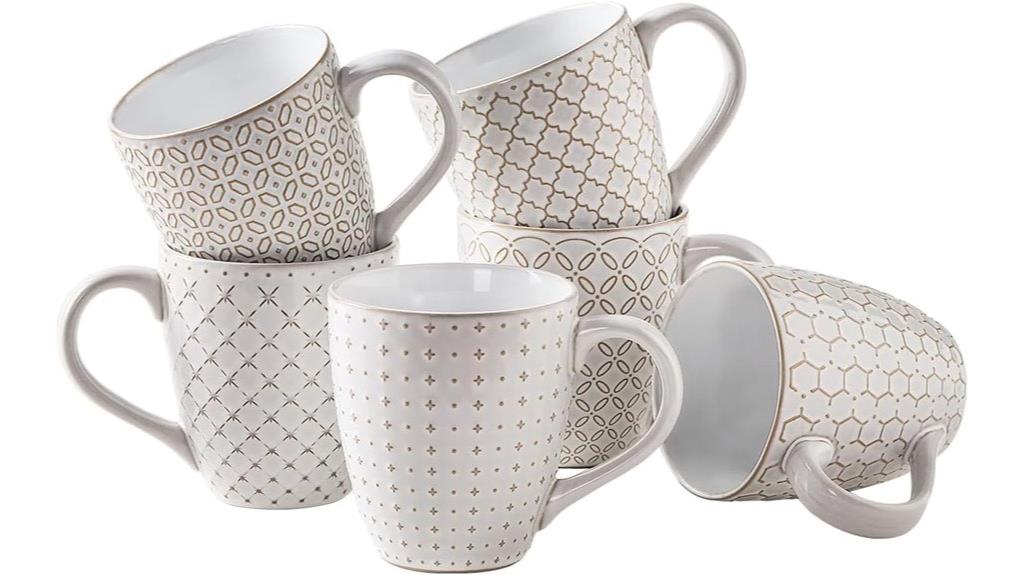 six 19 oz ceramic mugs