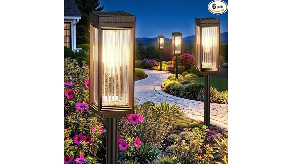 six outdoor solar lights