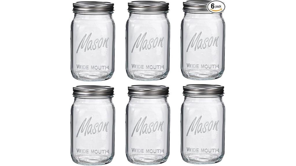 six pack wide mouth jars